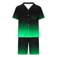 thumbnail image 3 of Hvyesh Men Satin Silk Pajamas Set with Pockets Sleepwear Shorts Satin Summer Loungewear 2 Piece Button Down Set, 3 of 5
