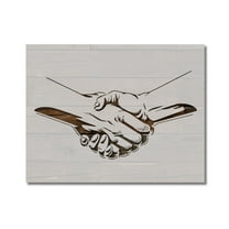 Handshake Diplomacy Friends Stencil Template Reusable 8.5 x 11 Inches for Painting on Walls, Wood, Arts and Crafts by Stencilville