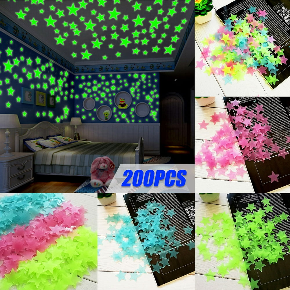 TSV Glow in The Dark Stars, 200PCS Night Luminous Wall ...