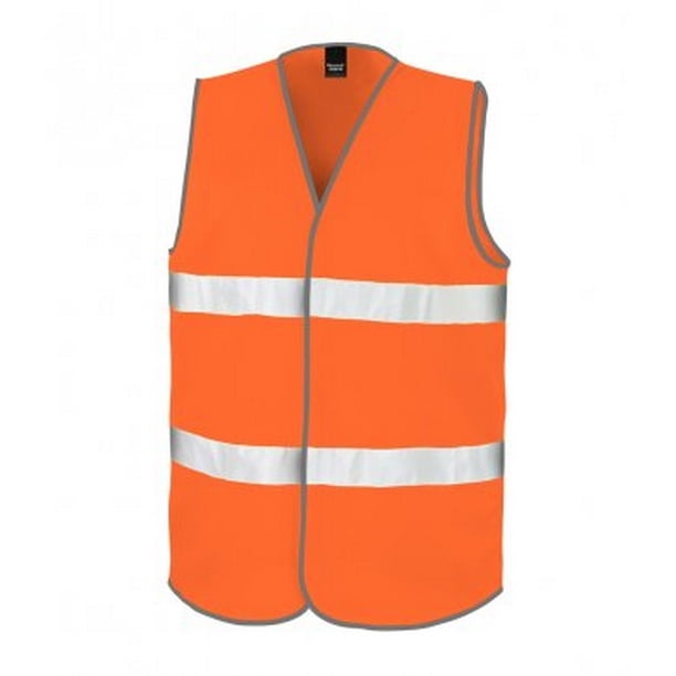 Result - Chaleco de seguridad de Alta Visibilidad para motoristas (Naranja Fluorescente)