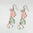 thumbnail image 4 of soumake 1 Pair Ladies Super Fairy Cherry Petal Tassel Flower Long Earrings, 4 of 7