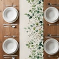 thumbnail image 4 of Eucalyptus Leaf Short Table Runner 48 Inches Long,Watercolor Green Plant Vintage Country Cotton Linen Table Runners Dresser Scarves,Tabletop Scarf Furniture Cover for Home Dinner Party Decor 13"x48", 4 of 8