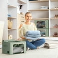 thumbnail image 2 of Sorbus Stackable Storage Bins, Fabric Organizer Bags with Window and Handles for Kids and Adults, 6Pk, Teal, 2 of 7