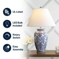 thumbnail image 6 of JONATHAN Y Juliana 26.25" Chinoiserie Ceramic LED Table Lamp, Blue/White, JYL8023A, 6 of 7