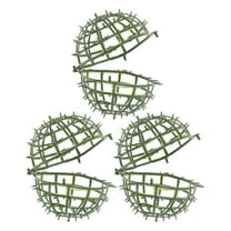 WHAMVOX Artificial Plant Topiary Ball Support Cage with Unique Design for Floral Arrangements Green Plastic 3pcs