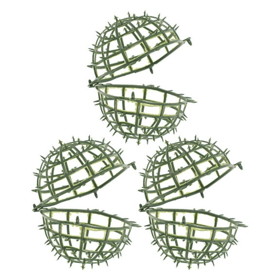 WHAMVOX Artificial Plant Topiary Ball Support Cage with Unique Design for Floral Arrangements Green Plastic 3pcs