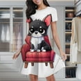 thumbnail image 2 of Cute Cat On Chair Women's Classic Swing Skater Dress Casual Work Party Cocktail Dresses, 2 of 6