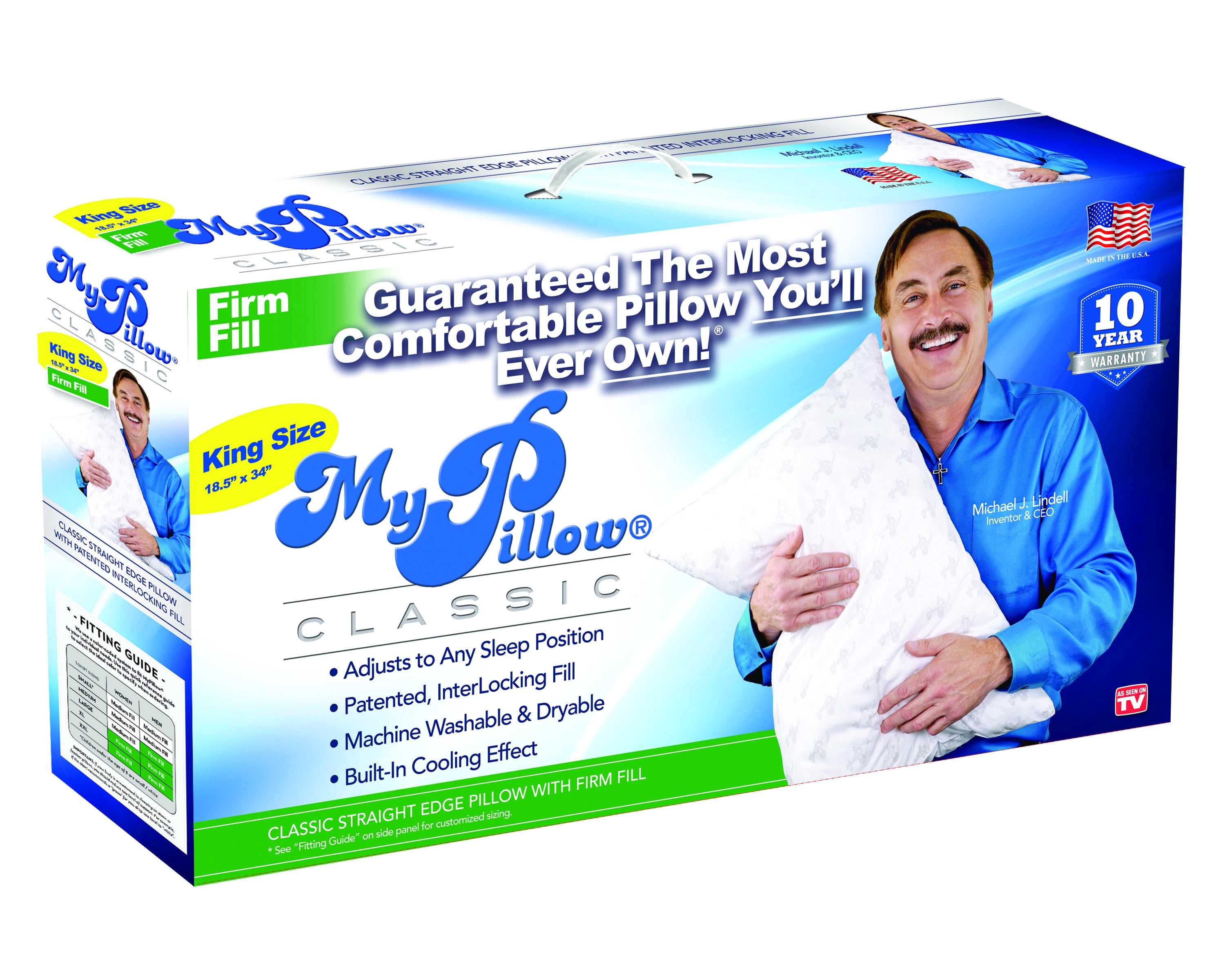 MyPillow Classic Series Bed Pillow Foam Firm King Single