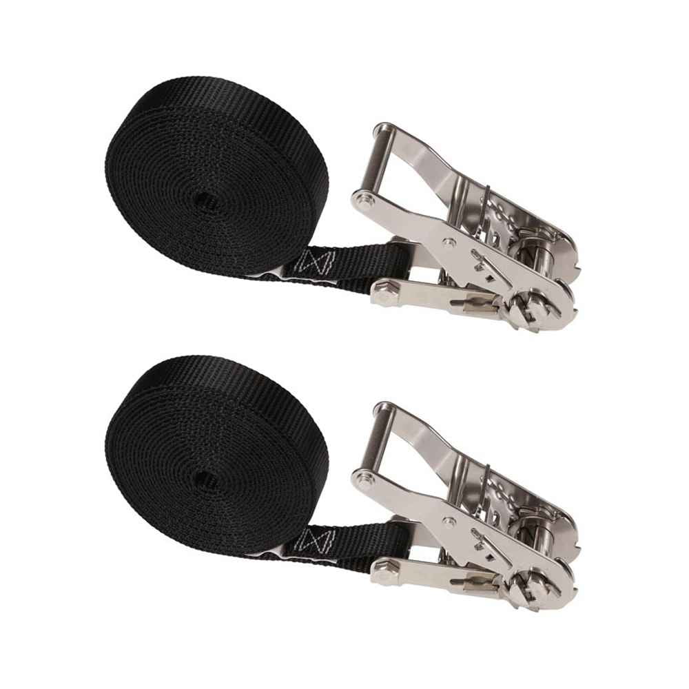 1" x 15' Black Stainless Steel Endless Ratchet Strap 2 Pack Walmart
