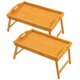 thumbnail image 1 of Bandeja de cama Mxbamhyc de bambú con patas plegables, paquete de 2, 1 of 7