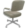 thumbnail image 2 of Pemberly Row 38" Swivel Metal & Fabric Dining Chair in White and Beige, 2 of 2