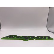 Snap On Tool Box Logo Emblem Badge Decal Matte Black with Green Plastic 8 Inch