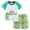 Green, variant on Toddler Boy Dinosaur Outfit T-Rex Print Raglan Sleeve Tee and Plaid Shorts 2-Piece Set for Dinosaur Themed Parties