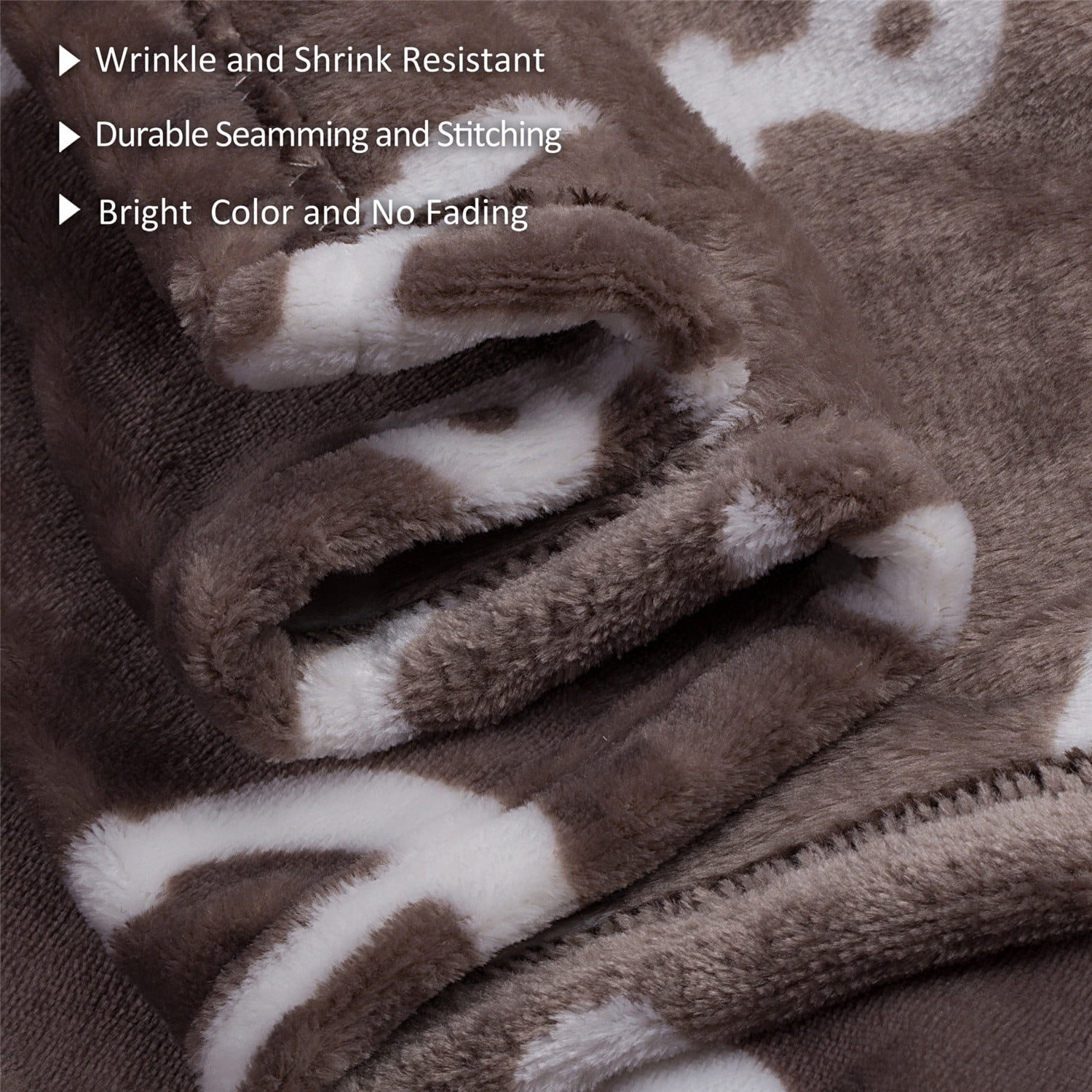 JML Throw Blanket Coffee Brown Soft Flannel Throw,50" x 60"