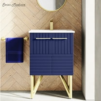 Annecy 24" Freestanding Bathroom Vanity in Granger Blue with Sink Top