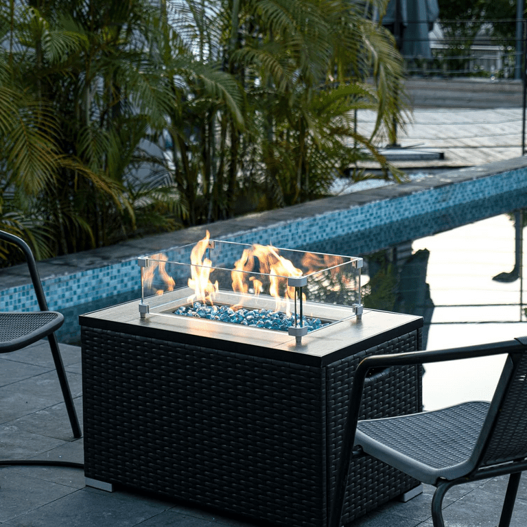 10-Pound Fire Glass - 1/4 Inch Tempered Fire Glass For Fireplace Fire Pit, Crystal Ice - Outdoor