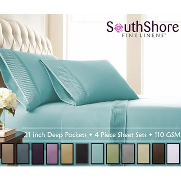 Stylish Pleated Hem 21-inch Extra Deep Pocket Comfortable Microfiber Sheet Set by Southshore Fine Linens