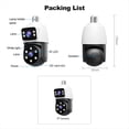 thumbnail image 4 of Cámara de Vigilancia Inalámbrica PTZ con Bombilla de 4 MP, Wifi, Lente Dual de 2 MP, Visión , Seguimiento Humano, Monitor de Seguridad para Bebés, 4 of 8