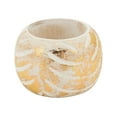 thumbnail image 2 of Saro Lifestyle Napkin Rings With Foil Print Wood Design (Set of 4) Silver Silver, 2 of 5