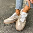 thumbnail image 2 of IEMIEMIEM Women's Fashion Sneakers Retro Gum Sole Lace Up Detail Casual Retro Walking Shoes-Gum Sole Casual Tennis-Anti Slip Trainers Gold 6.5 Wide, 2 of 7
