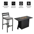 thumbnail image 6 of LeisureMod 5-Piece Patio Dining Bar Set Aluminum Rectangular Fire Pit Table with Tank Holder and 4 Barstool with Removable Cushions for Modern Home, Backyard, Garden Chelsea Collection in Light Grey, 6 of 11