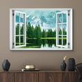 thumbnail image 2 of wall26 Canvas Print Wall Art Window View Green Forest Lake Snowy Mountains Wilderness Nature Photography Realism Scenic Landscape Colorful Multicolor for Living Room, Bedroom, Office - 32"x48&qu, 2 of 5