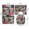 thumbnail image 3 of Pioneer Flower Floral Print Pattern Bathroom Rugs Sets 3 Piece,Toilet Cover Set,Absorbent Non Slip Bathroom Mats Sets with U-Shaped Contour Rug Toilet Rug Set, 3 of 5