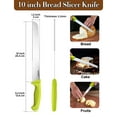 thumbnail image 4 of Cook N Home Bread Slicer Knife 10-Inch, Wavy Serrated High Carbon Stainless Steel Sharp Kitchen Knife, Ergonomic Handle, Green, 4 of 8