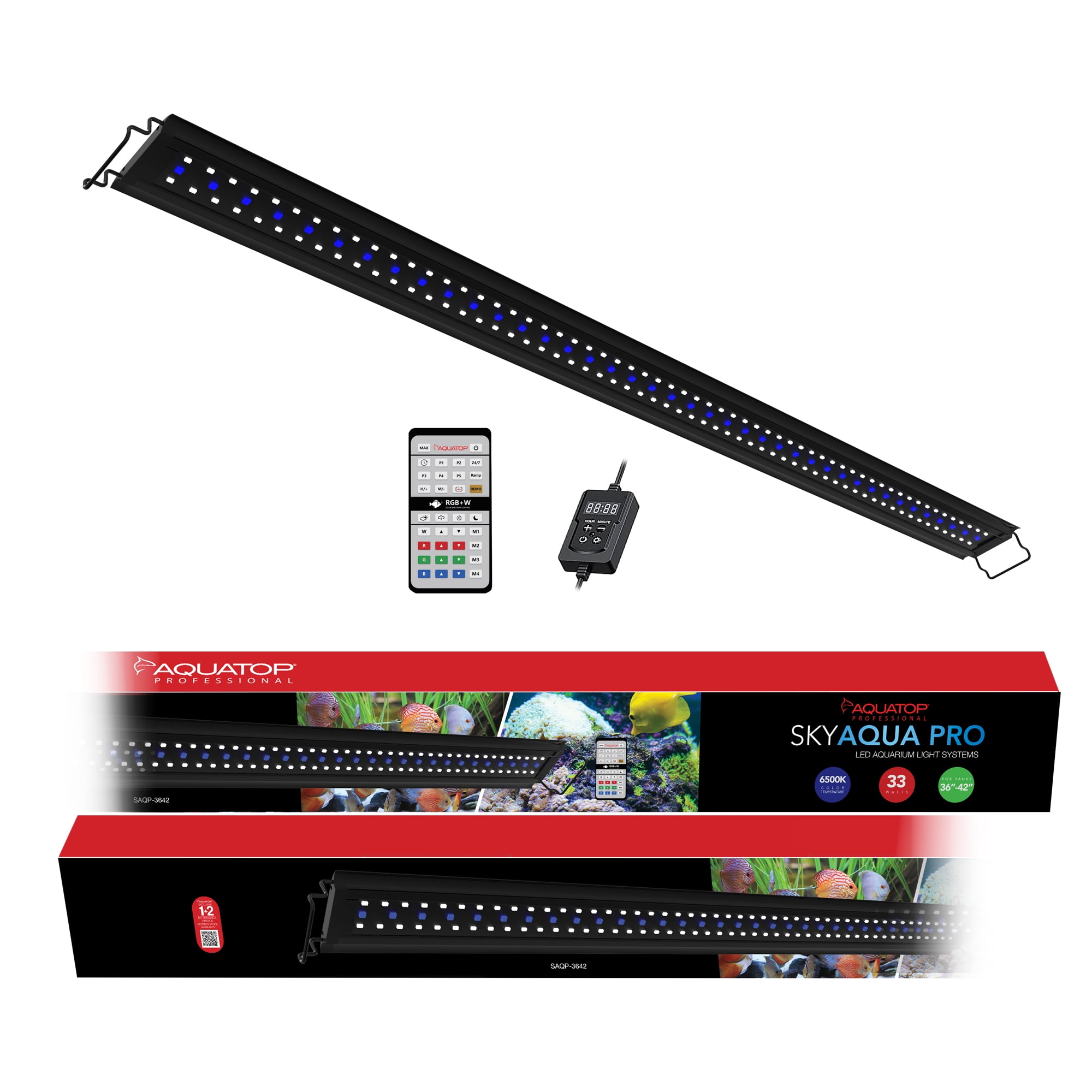 Aquatop LED Aquarium Light, 6,500K Spectrum, Fits 3642 inch tank