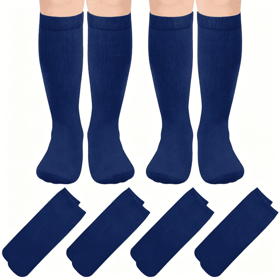 OQRKI 4 Pairs Youth Kids Toddler Soccer Socks Girls Boys Baseball Socks Kids Football Softball Accessories Team Sports 4 Pairs Team Sports Baseball Socks Youth Boys