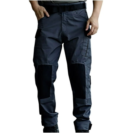 Wyobmus Men s Stretch Hiking Pants Water Resistant Ripstop Camouflage Cargo Pants Lightweight Outdoor Fishing Hunting Utility Pants Not Includ Waistbelt C-Gray