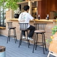 thumbnail image 3 of Homy Casa 2 Pack Bar Stools Adjustable Swivel, 24"/29" with Faux Suede Seats, Brown, 3 of 8
