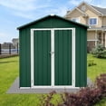 thumbnail image 5 of 4FTx 6FT Outdoor Metal Storage Shed,Steel Utility Tool Shed Storage House with Door and Lock,Gable Sloping Roof Design Outdoor Storing Tools  for Garden, Backyard, Patio, 5 of 5