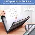 thumbnail image 3 of 13 Pocket Expanding File Folder, EEEkit Letter A4 Paper Document Accordion Folder with Sticky Labels - Black, 3 of 9