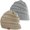 Khaki&Gray, variant on TELOLY 2Pcs Winter Hats for Men,Versatile Fit Beanies Women,Matches Various Hairstyles Beanie for Men,Khaki & Gray