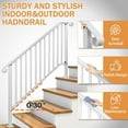 thumbnail image 4 of BuySphere Handrails for Outdoor Steps, Black Wrought Iron Handrail Fits 3 or 4 Steps, Transitional Handrail with Installation Kit, Stair Railing for Concrete Steps or Wooden Stairs,4-5 steps,White, 4 of 14
