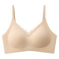 thumbnail image 2 of XFYSSS Seamless Bras for Women Padded No Underwire Scalloped Push Up Bras Soft Wireless Comfort Bralettes Full Coverage One-Piece Open Button Pregnancy Underwear And Breastfeeding Bra, 2 of 3