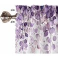 thumbnail image 5 of Purple Eucalyptus Leaves Kitchen Curtains and Valances Set, Rod Pocket Spring Botanical Branches Tier Curtains 24 Inch Length, 3 Piece Simple Short Cafe Drapes Watercolor Window Treatments Set, 5 of 6