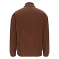 thumbnail image 6 of ersvoioy Mens Mock Neck Sweatshirt Eighth Zip Pullover Long Sleeve Stand Collar Casual Loose Fit Solid Color Cotton Fall Winter Basic Lightweight Cotton Fall Athletic Sweatshirt Top Brown XXXL, 6 of 8