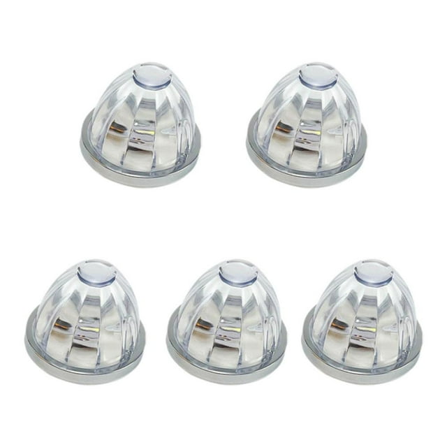 SharkTRUE 5PCS Watermelon Side Marker Lights for Trucks & Trailers12V-24V LED Lights with Stainless Steel Ring,IP65 Waterproof, Multi-Color LensEasy Install Vehicle Accessories for Semi Trucks