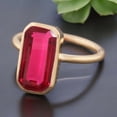 thumbnail image 4 of Baguette Cut Ruby Engagenment Ring Yellow Gold Bezel Set Ring Art Deco Statement Women Jewelry Birthday Gift For Sister, 4 of 5