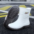 thumbnail image 5 of NexTorq Womens Rain Boots Mid Calf Wellies Thick Sole Waterproof Shoes Non Slip Rubber Footwear Heavy Duty Platform Mud Rainshoes Lightweight Durable Comfort Slip on Outerwear for Outdoor Activity, 5 of 6