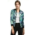 thumbnail image 2 of INSPIRE CHIC Blouson Bomber Court à Imprimés Floraux à Col Montant à Fermeture à Glissière pour Femme de la Saint-Patrick Vert m, 2 of 4