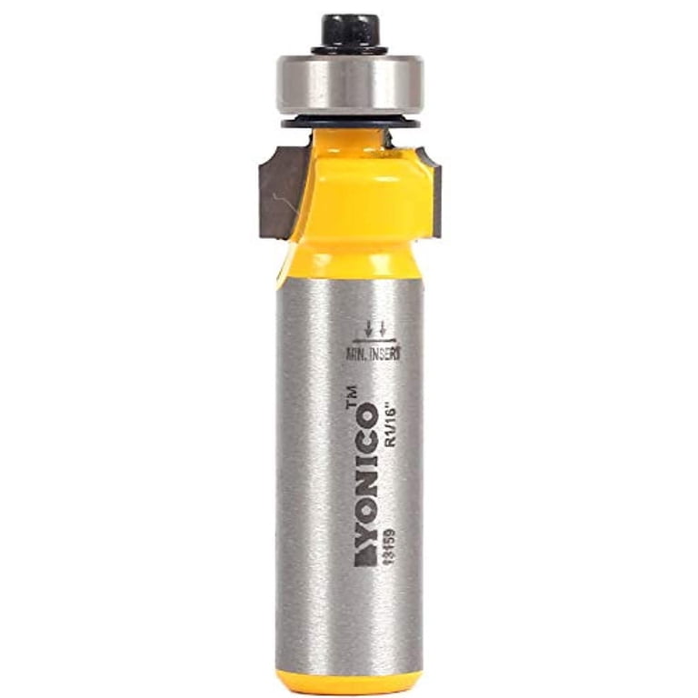 Yonico Top Bearing Slot Cutter Router Bit – 1/16" X 3/8" Slot, 1/2" Shank, C3 Carbide For Decking & Joinery (Model 14908)