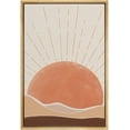 thumbnail image 3 of PixonSign Framed Canvas Print Wall Art Sun Rises Over Mountains Nature Wildlife Illustrations Modern Art Modern Scenic Relax/Calm Brown Warm Boho Decor for Living Room, Bedroom - 24"x36" Natural, 3 of 5
