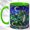Green, variant on Moon Dragon Coffee Mug, Fantasy Dragon Mug, Ceramic 11 oz