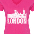 thumbnail image 4 of Inktastic London England City Skyline with Grunge Women's V-Neck T-Shirt, 4 of 5