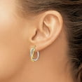 thumbnail image 4 of Auriga Fine Jewelry 10K Two-Tone Gold Twisted Hoop Earrings for Women(L-19mm; W-9.5mm), 4 of 6
