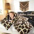 thumbnail image 3 of Manfei Leopard Print Initial A Twin Comforter Sets,Kawaii Bow Bedding Set,Black Brown,Black Reversible,2pcs,1 Comforter and 1 Pillowcase, 3 of 7