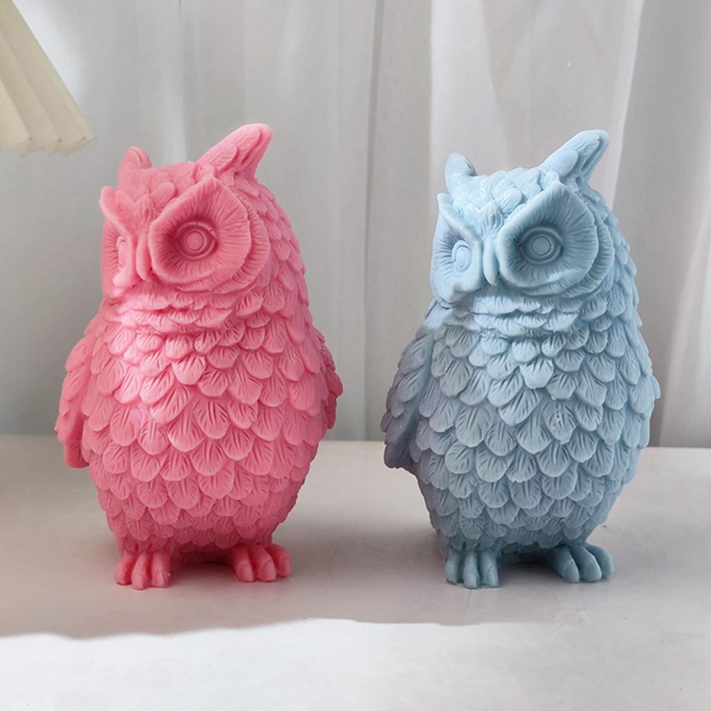 Osdhezcn Standing Owl Silicone Molds Epoxy Resin Mold Candle Mold for Making Craft